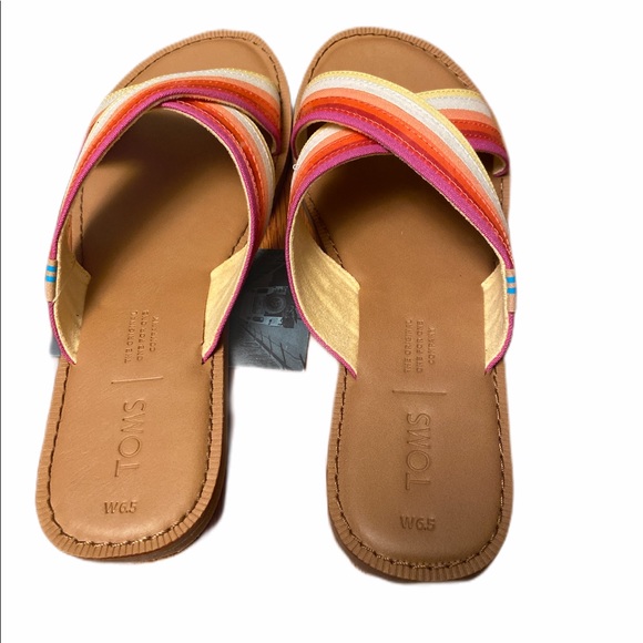 TOMS Womens Viv Open Toe Casual Slide Sandals - Picture 3 of 6